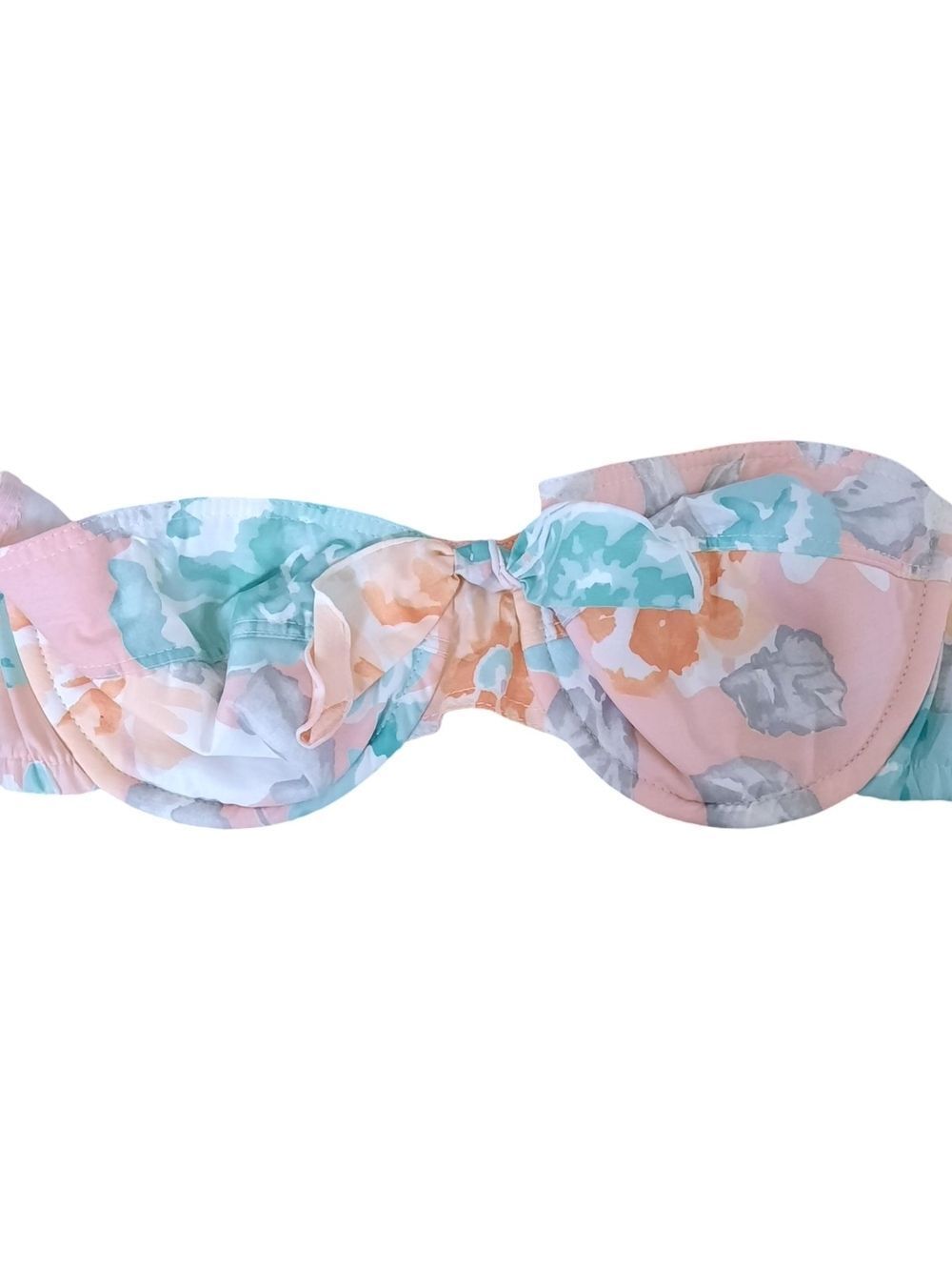 Pastel Floral Strapless Bandeau Bra - Pastel Multi